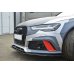 Накладка сплиттер на передний бампер вариант 2 на Audi RS6 C7